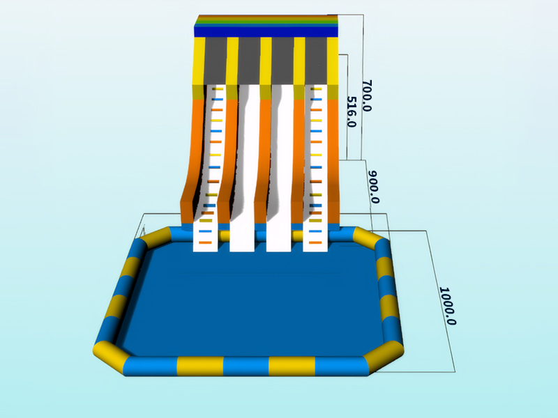 inflatable water slide with pool